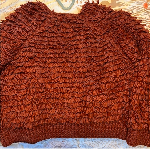 Universal Thread | Rust Shaggy Cardigan Crochet Target Oversized Open Front XS - Picture 12 of 13